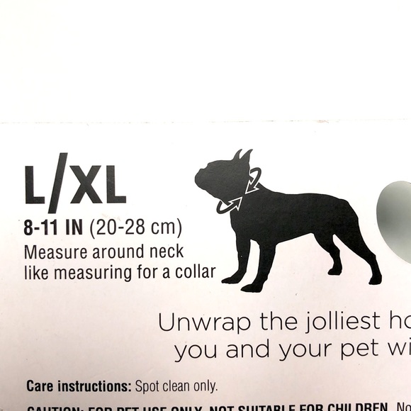 NEW MERRY MAKINGS Jingle Bell-Embellished Red Velvet Pet Neckpiece L/XL - Picture 7 of 15